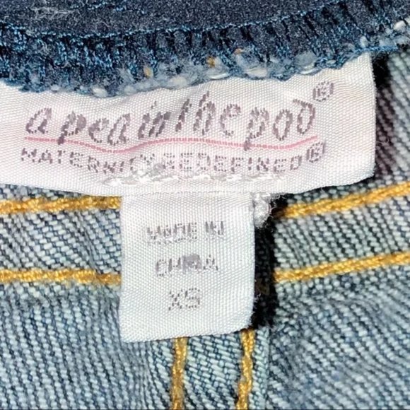 A Pea In The Pod Medium Dark Wash Denim Full Belly Maternity Bootcut Jeans - Picture 7 of 8